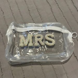 Brand new clear MRS bag pearl embellished